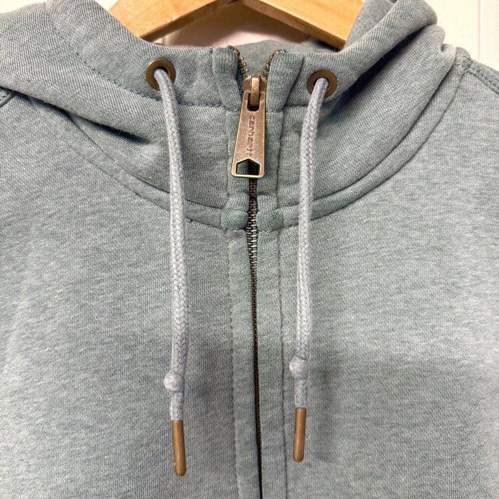Carhartt Clarksburg Full Zip Hoodie Relaxed Fit Sage Green 102788 354 Women M - Picture 5 of 12